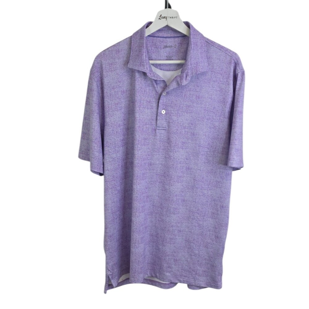 Johnnie-O Men's Short Sleeve Polo, Purple, UPF 50, Outdoor, Golf, Size Large